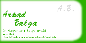 arpad balga business card