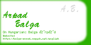 arpad balga business card